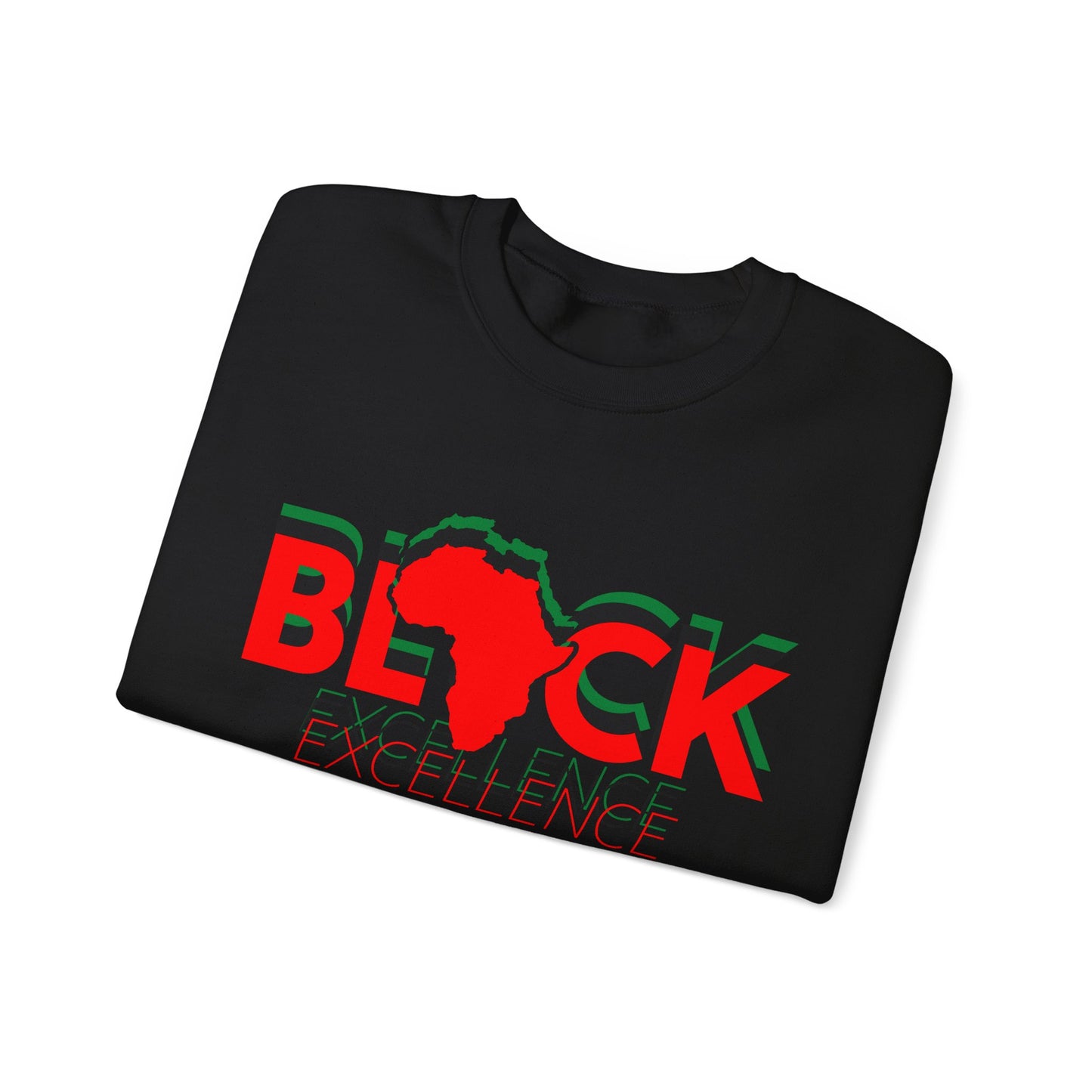 Black Excellence Crewneck Sweatshirt - Afrocentric Design for African Heritage Celebration