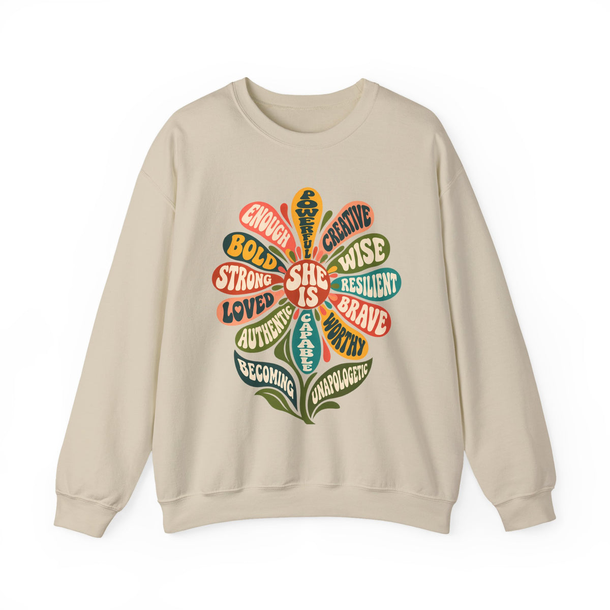 She Is Floral Affirmation Sweatshirt