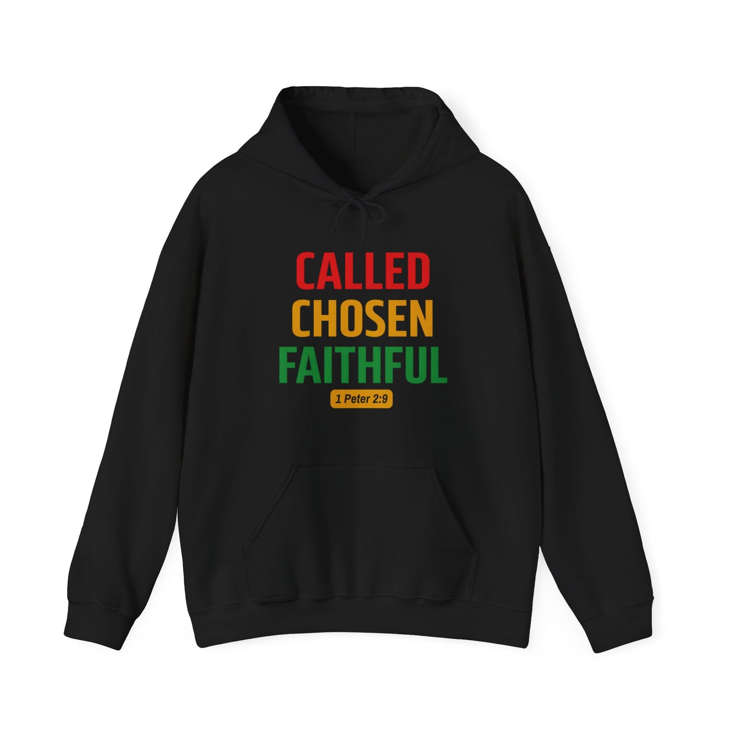 Called Chosen Faithful Hoodie — 1 Peter 2:9 Christian Faith Sweatshirt