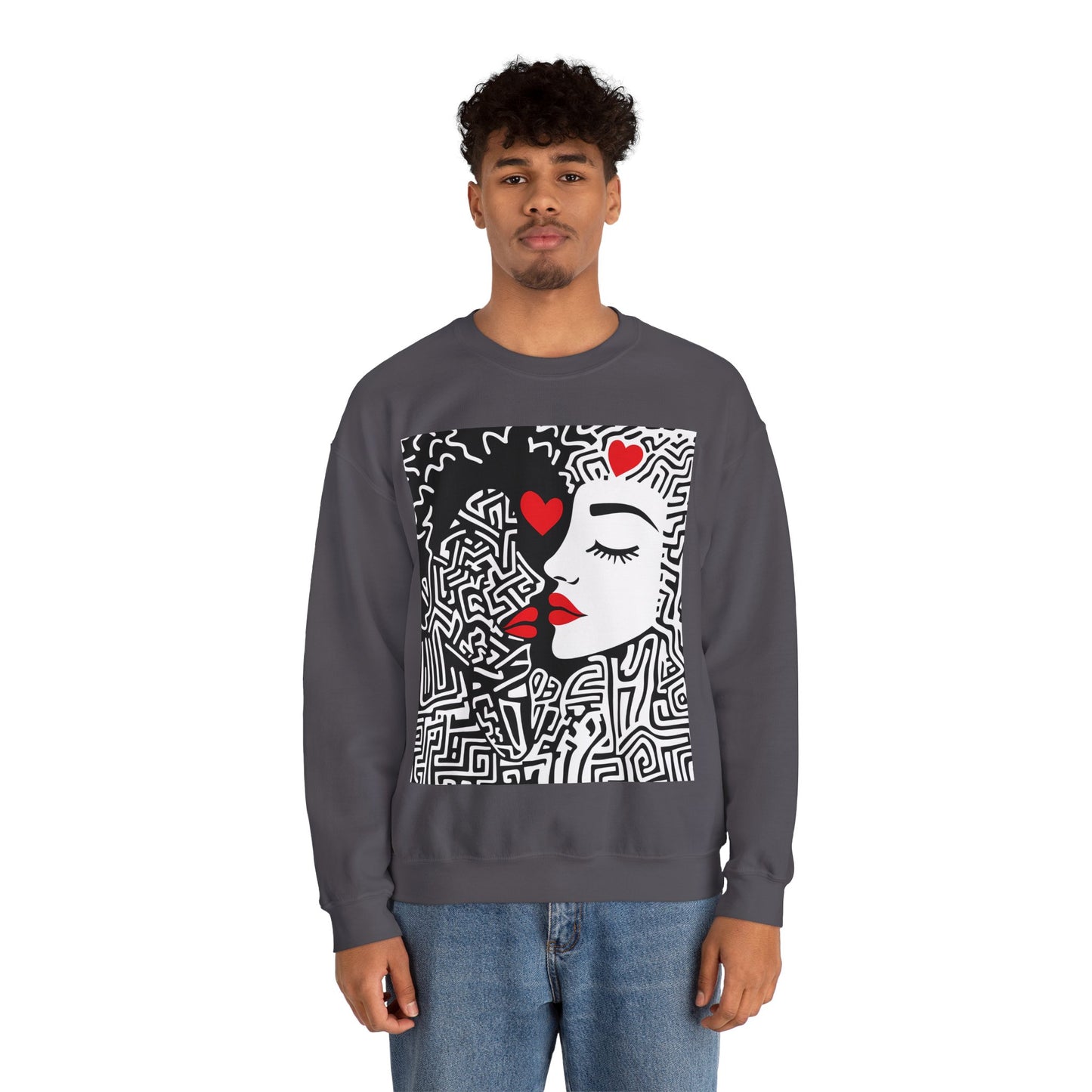 Labyrinth of Love Crewneck Sweatshirt - Couples Gift, Valentine's Day