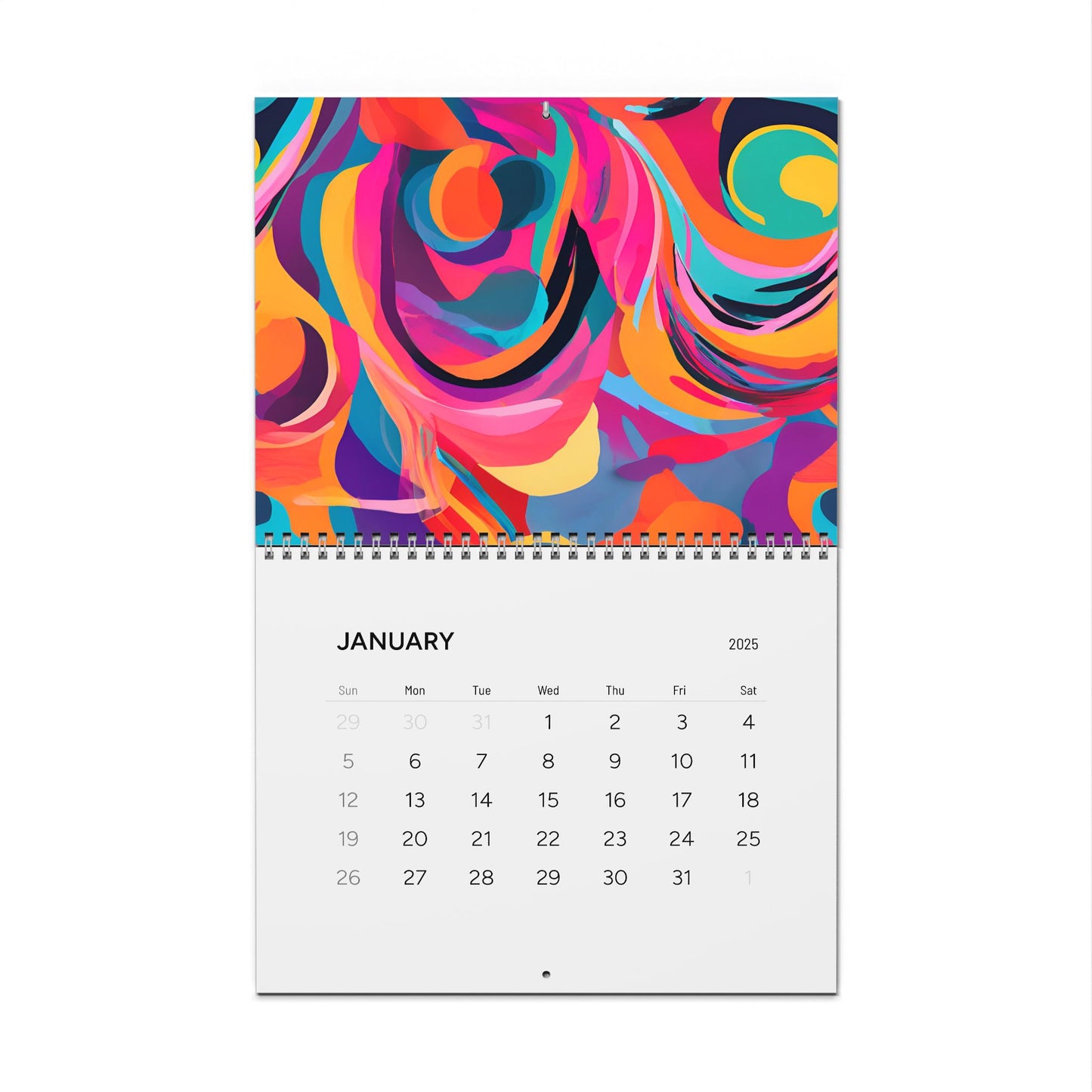 Expressive Color Palette: 2025 Abstract Art Calendar