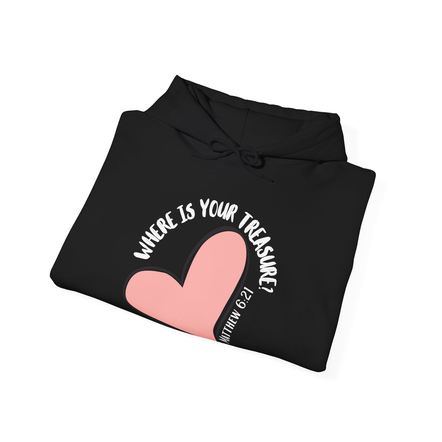 Pink Heart - Matthew 6:21 Hoodie