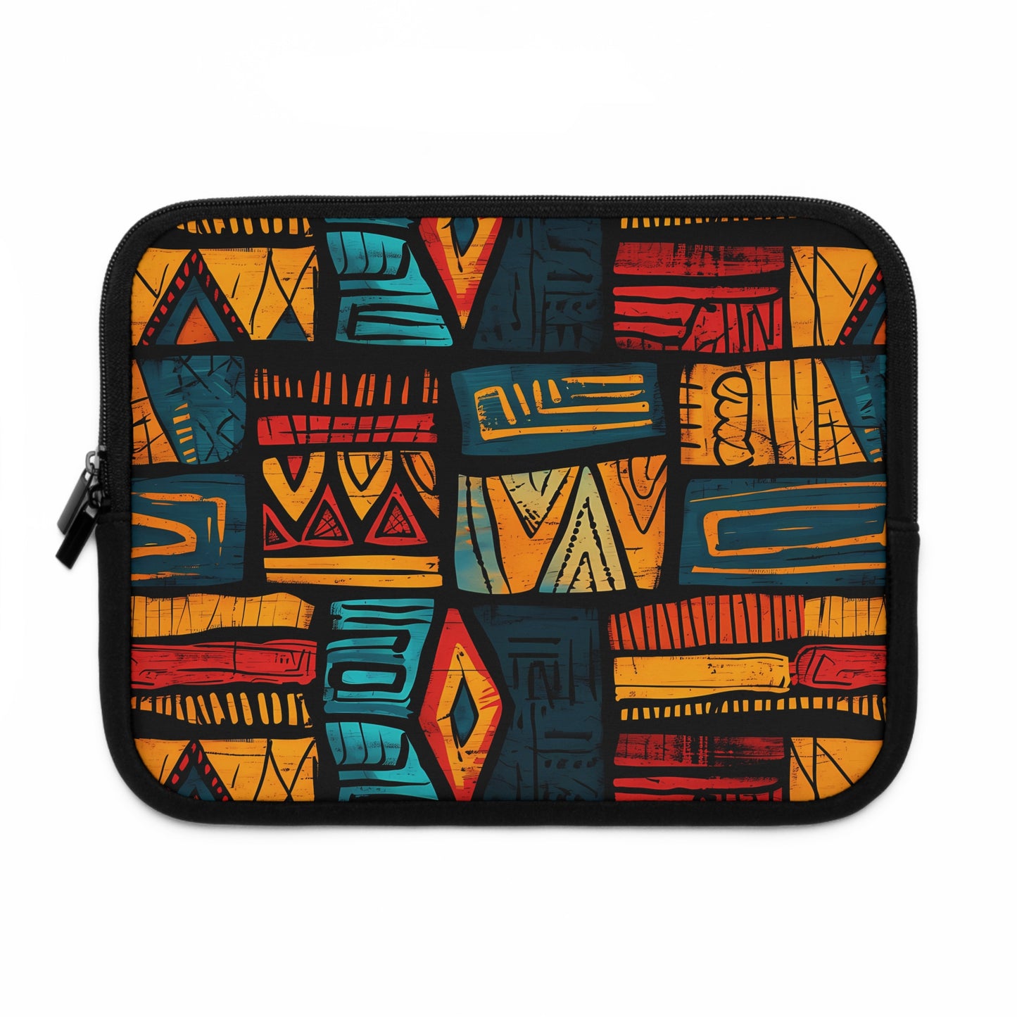 African Tribal Art Laptop Sleeve - Orange