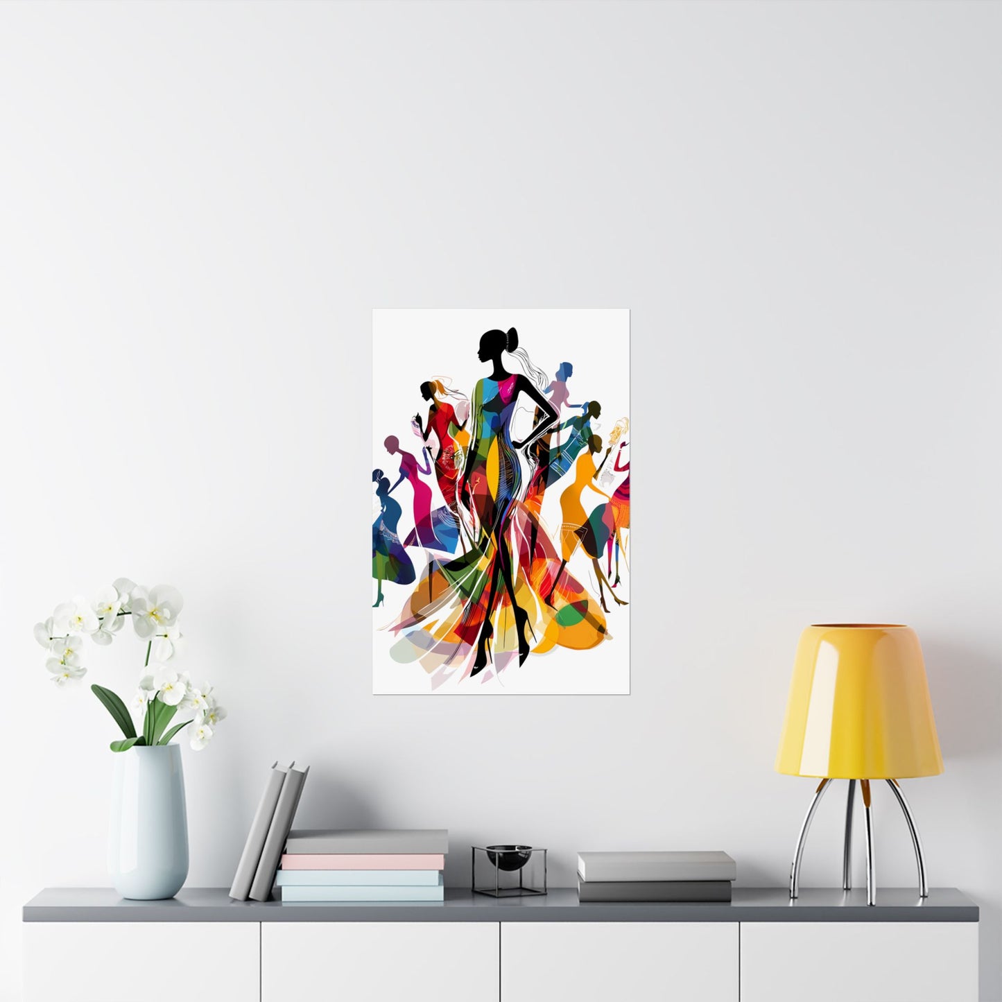 Vertical Posters - Empowered Women in Motion: Colorful African Silhouette Art Print