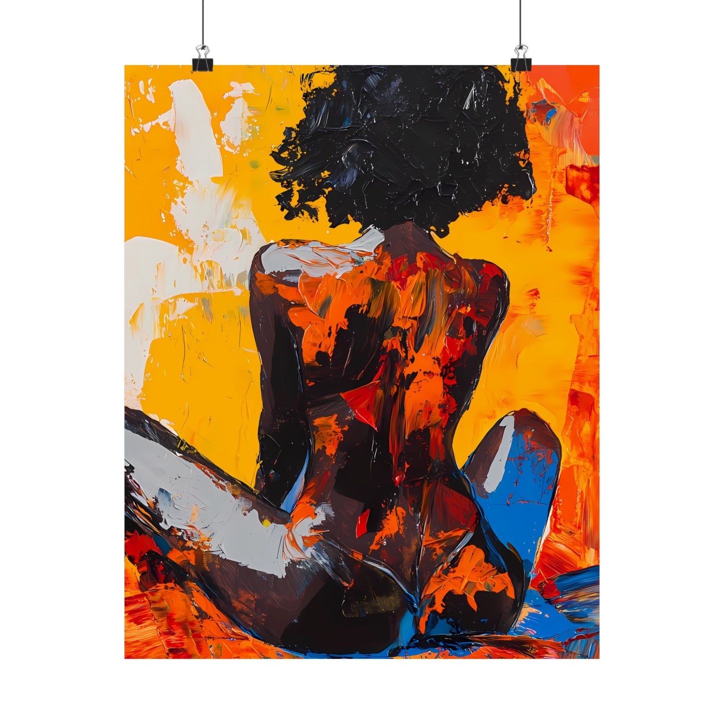 Bold Afrocentric Beauty Abstract Art Print - Vertical Posters