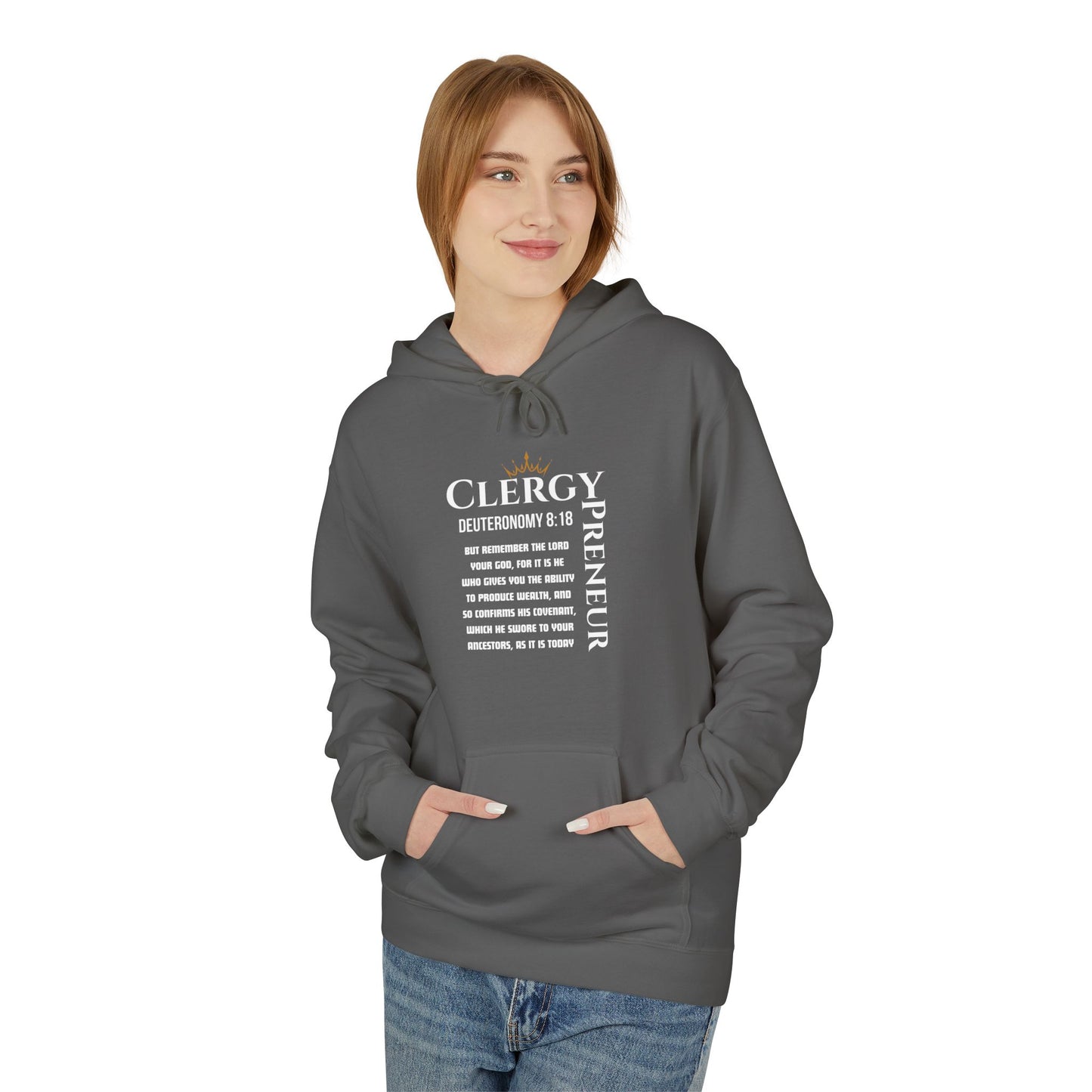 ClergyPreneur Hoodie - Faith Based Unisex Fleece Hoodie for Entrepreneurs with Kingdom Mindset