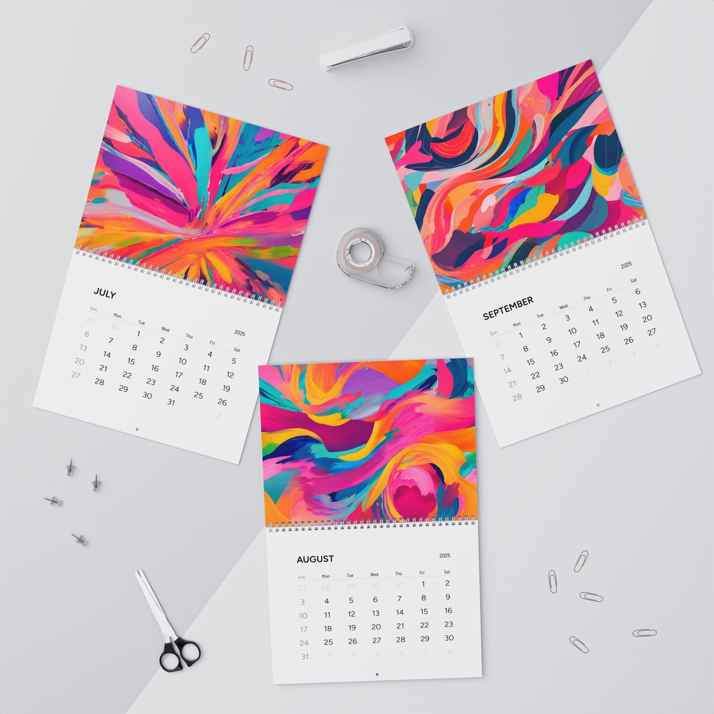 Expressive Color Palette: 2025 Abstract Art Calendar