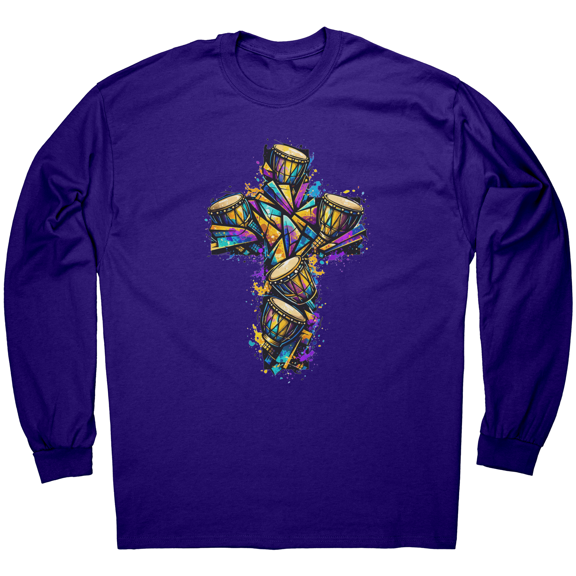 African_Drum_Cross_Long_Sleeve_T-Shirt__Purple_Mockup.png_15496336