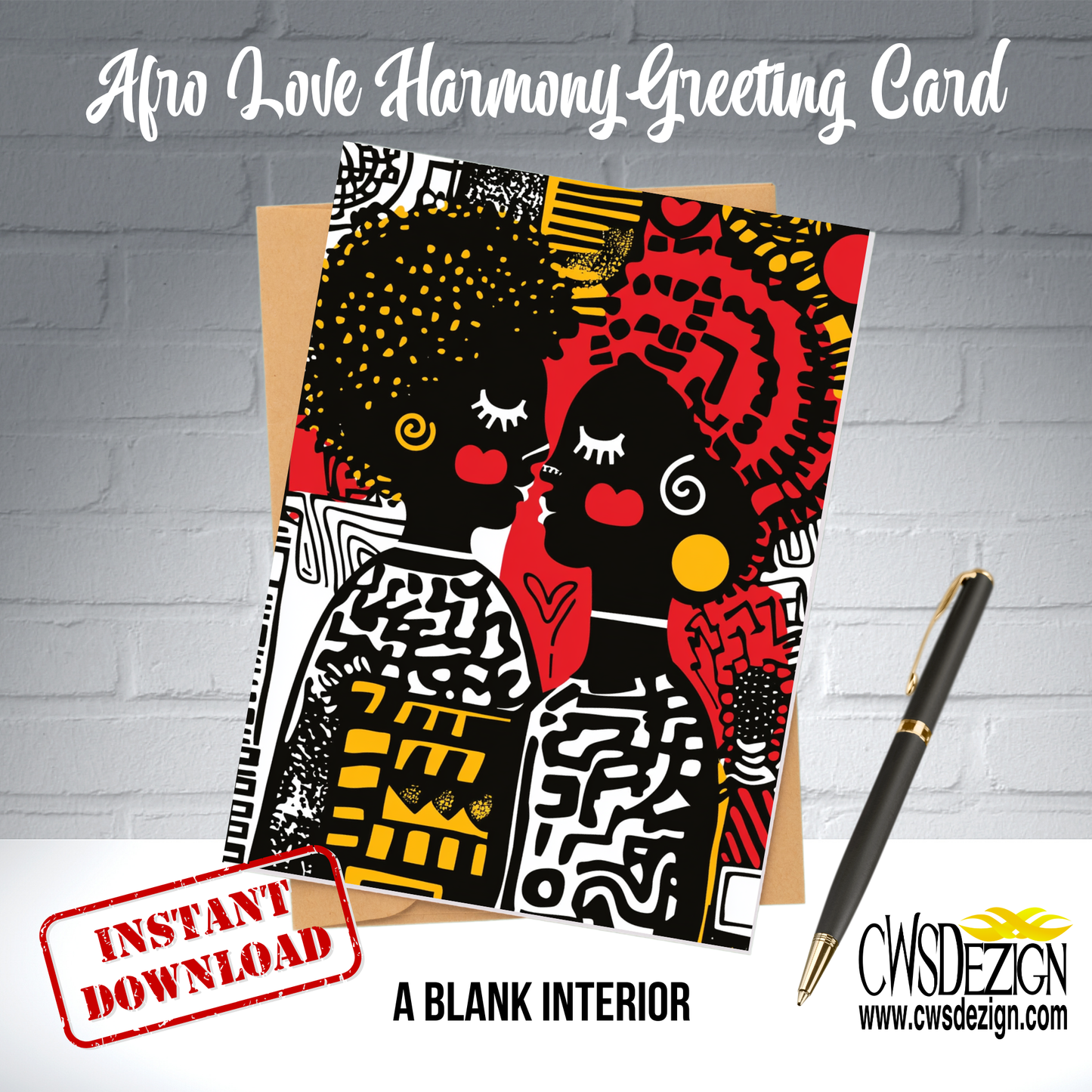 Afro Love Harmony Greeting Card