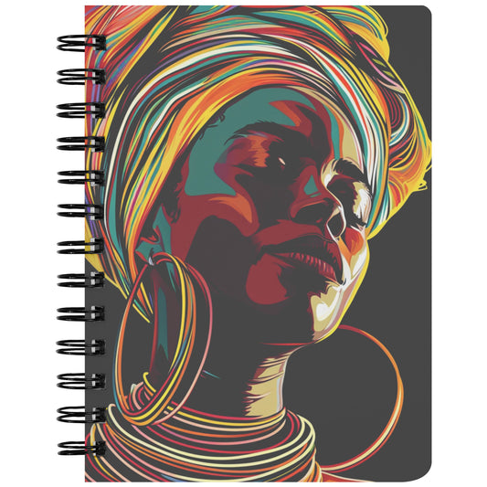 Cultural Tribal Grace Notebook – Afrocentric Art with Vibrant Colors