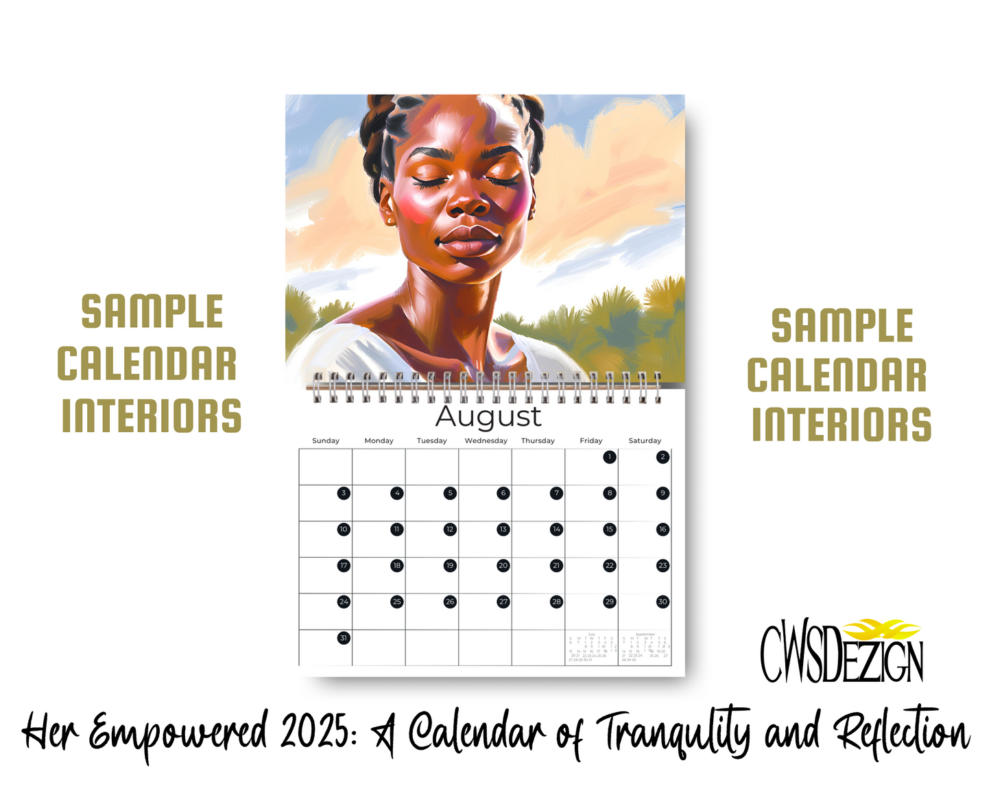 Her Empowered 2025: A Calendar of Tranquility and Reflection