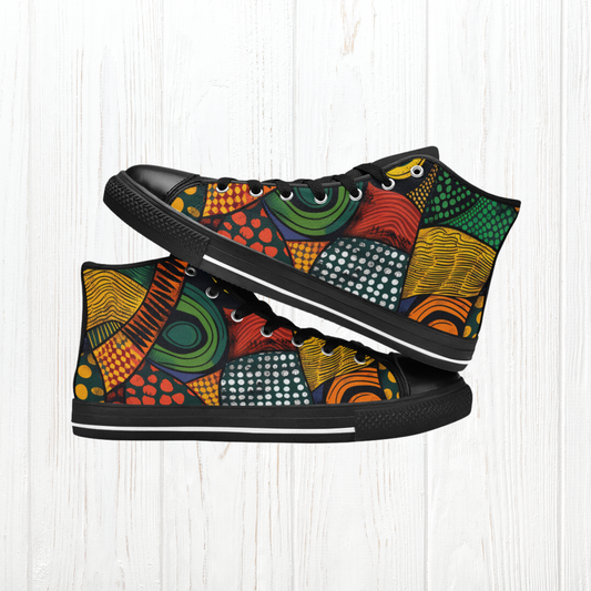 Vibrant African Print Hi Top Sneakers
