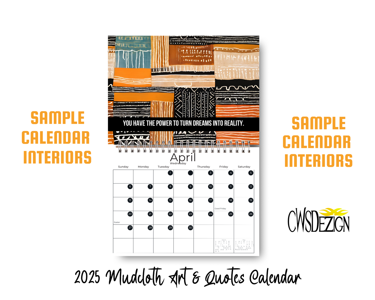 2025 Mudcloth Art & Quotes Calendar