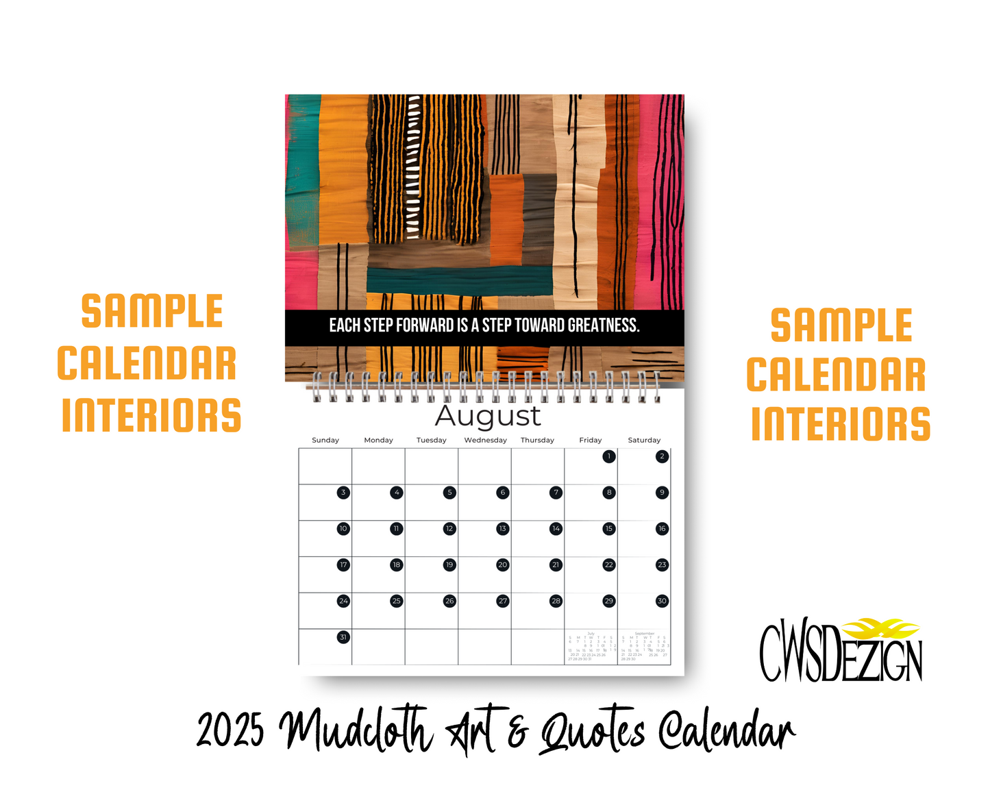 2025 Mudcloth Art & Quotes Calendar