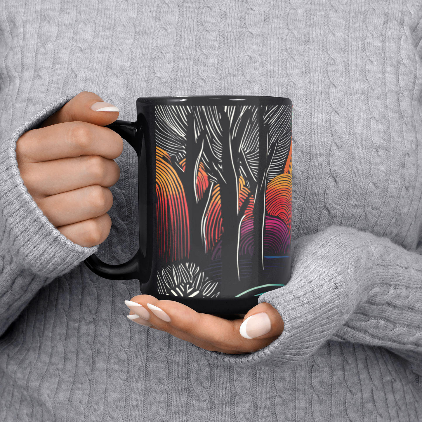 Radiant_Afro_Sunset_Abstract_Art_Mug_-_A_Lifestyle_LH_Chest_Mockup.png