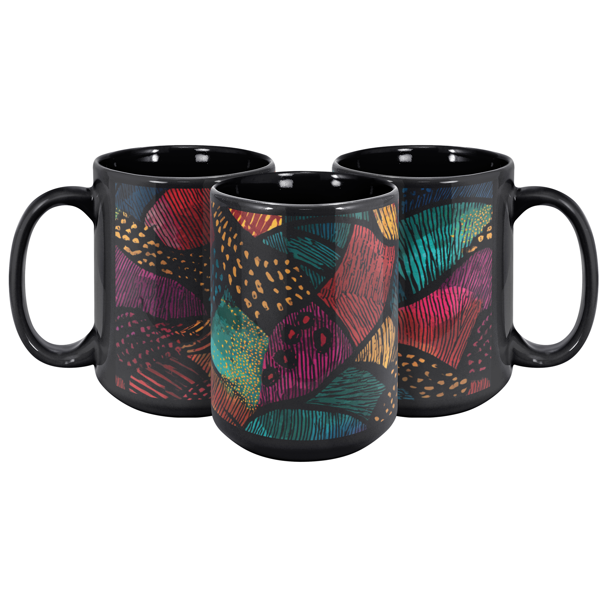 Rhythms of Color Mug – Afrocentric Abstract Art in Deep Rich Hues ...