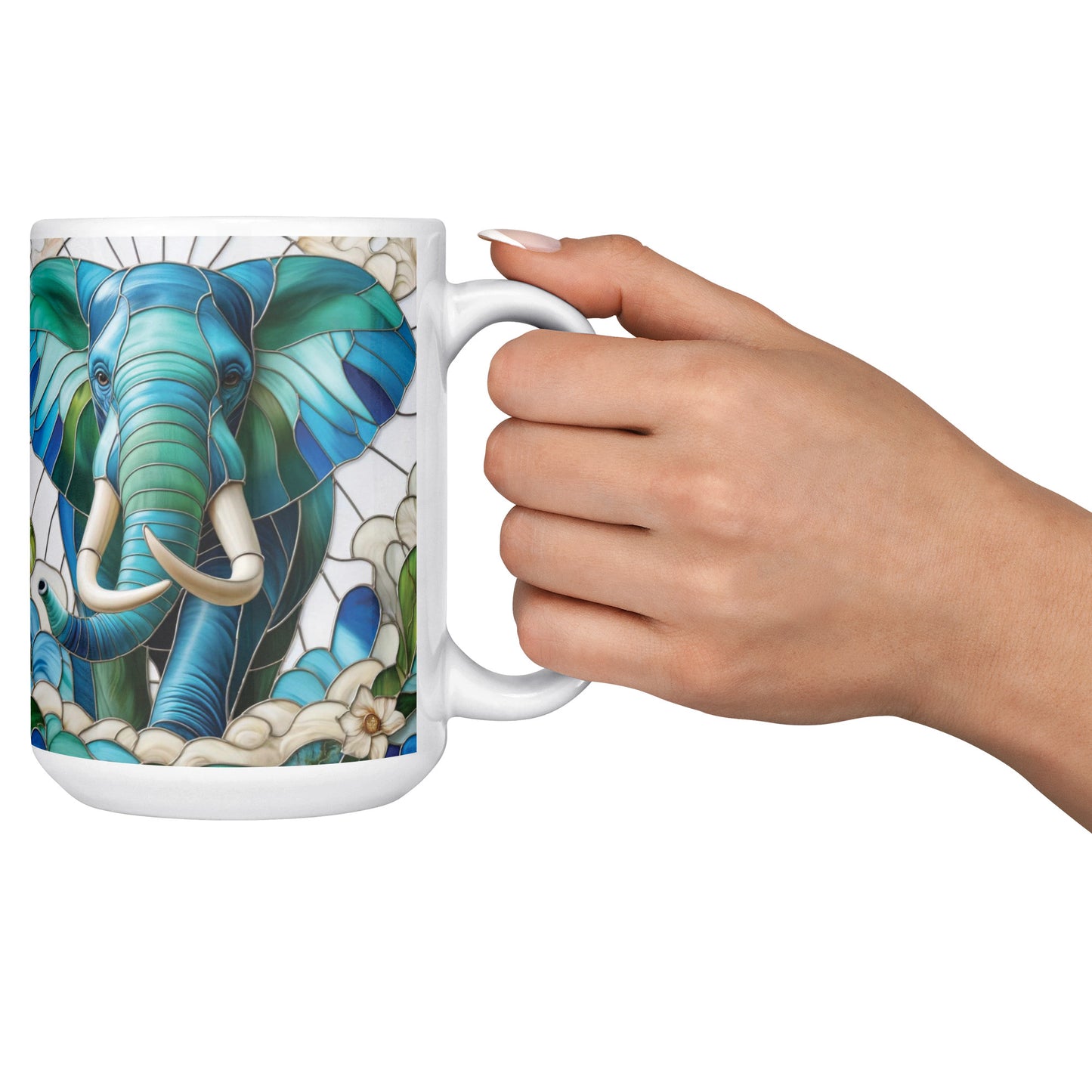 Stained Glass Elephant Mug