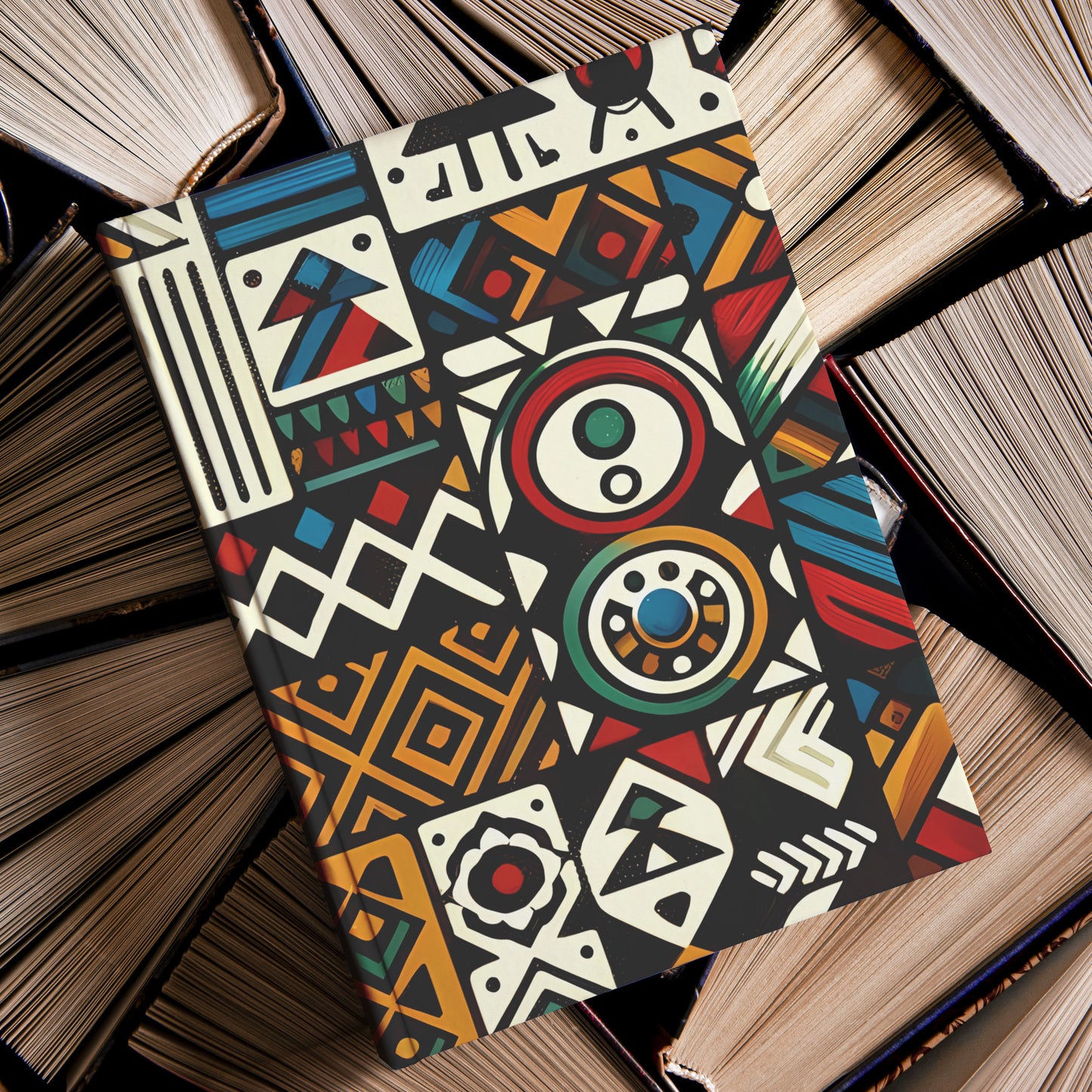 Vibrant Afrocentric Geometric Pattern Journal - Hardcover
