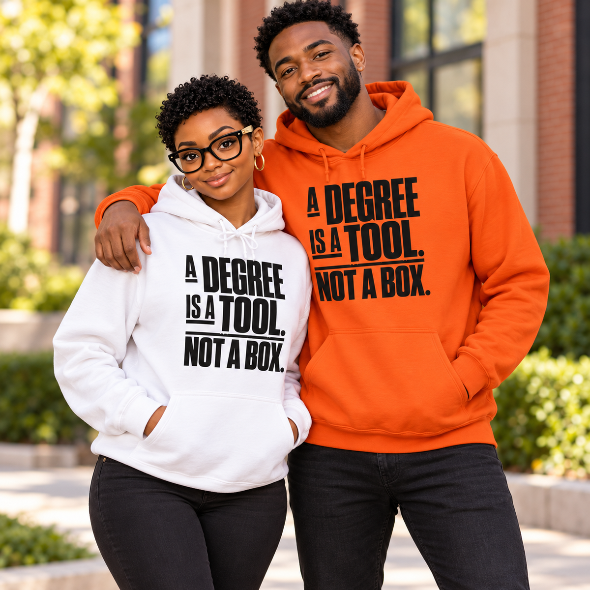“A Degree Is a Tool, Not a Box” Inspirational Hoodie