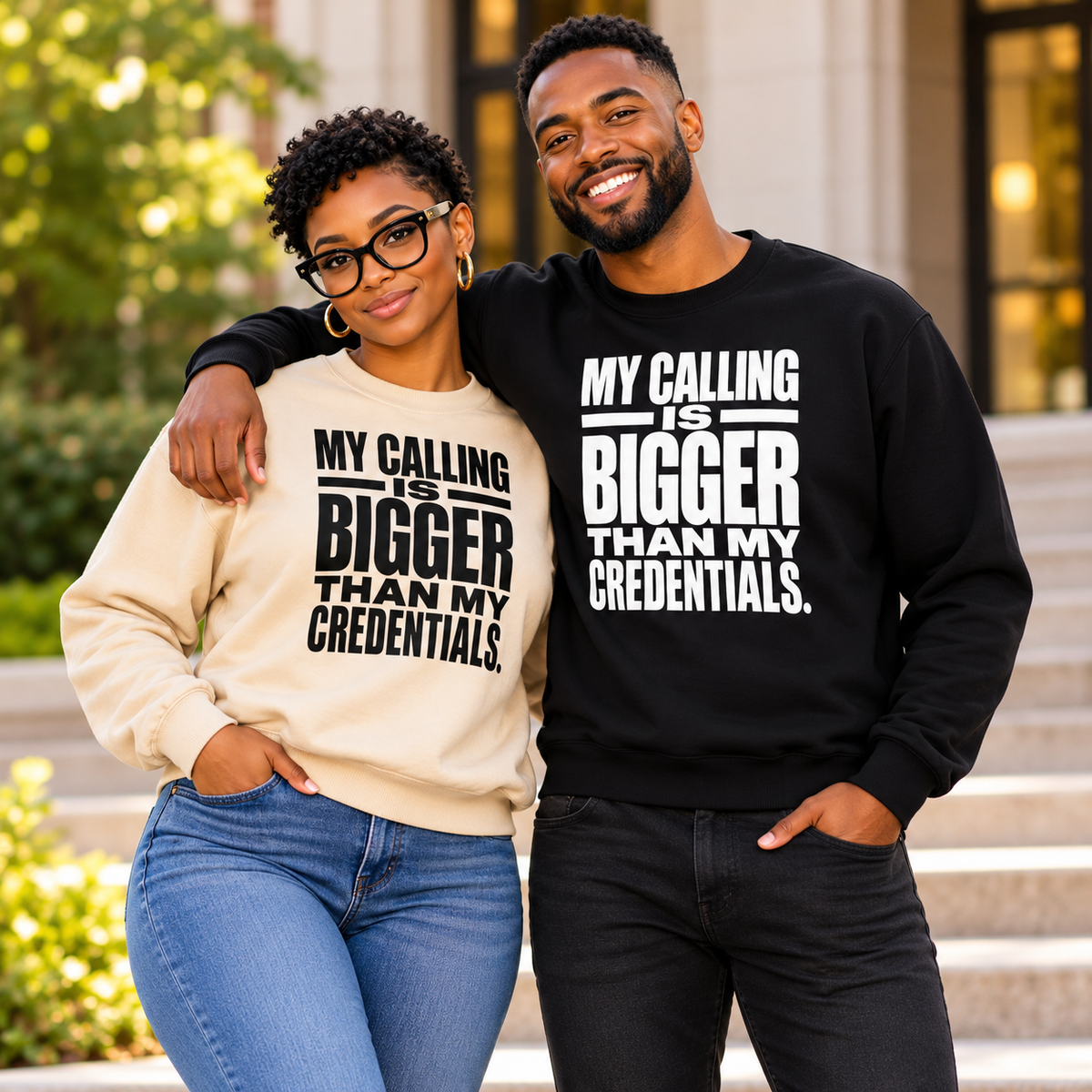 My Calling Is Bigger Than My Credentials Inspirational Crewneck Sweatshirt